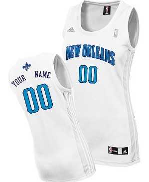 Women%27s Customized New Orleans Hornets White Jersey->customized nba jersey->Custom Jersey